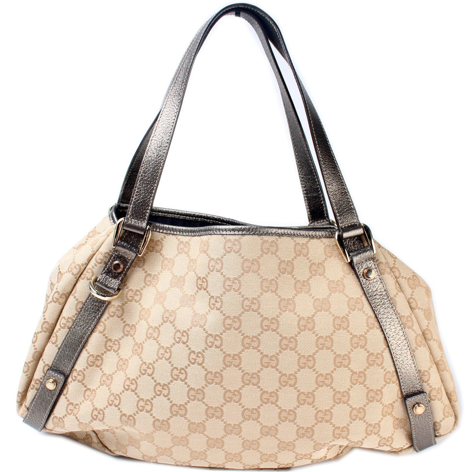 Gucci 130736 Abbey Canvas Tote Medium Bag