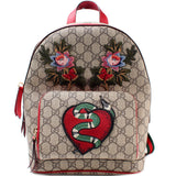 Gucci 427042 GG Supreme Embroidered Backpack Bag