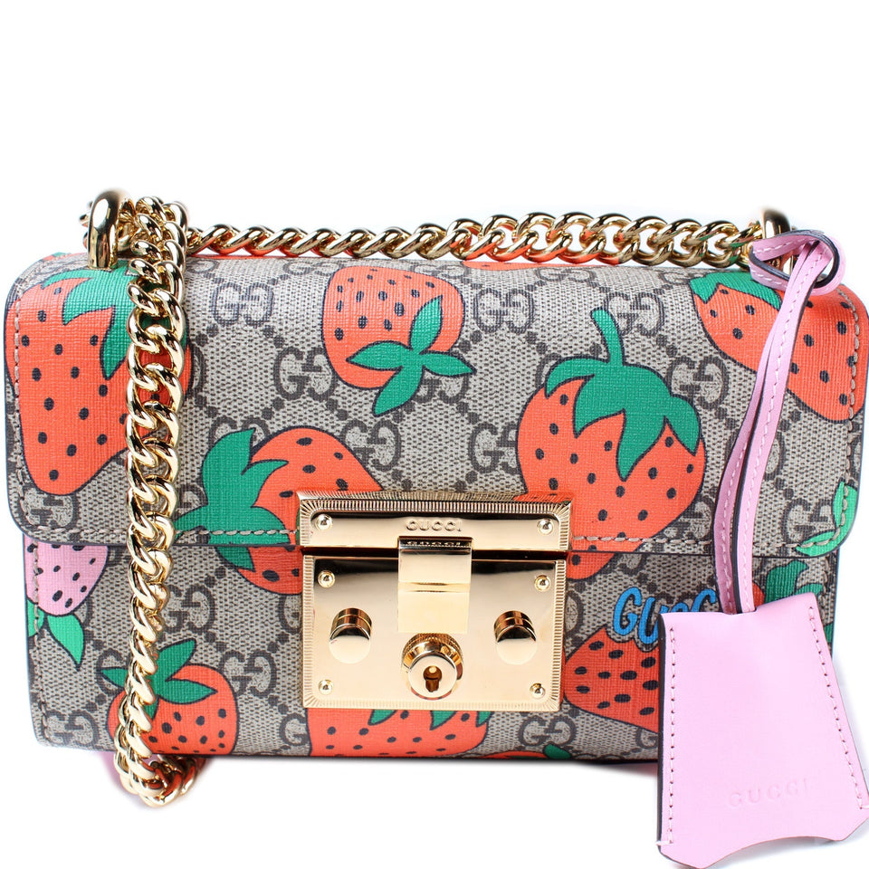 Gucci 409487 Padlock Small Strawberry Bag