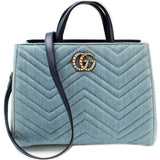 Gucci 448054 Marmont Top Handle Denim Bag