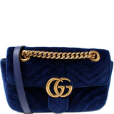 Gucci 446744 Marmont Shoulder Mini Velvet Flap Bag