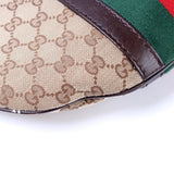 Gucci 257082 GG Canvas Web Half Moon Hobo Bag