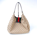 Gucci 211933 GG Canvas Web Hobo Bag