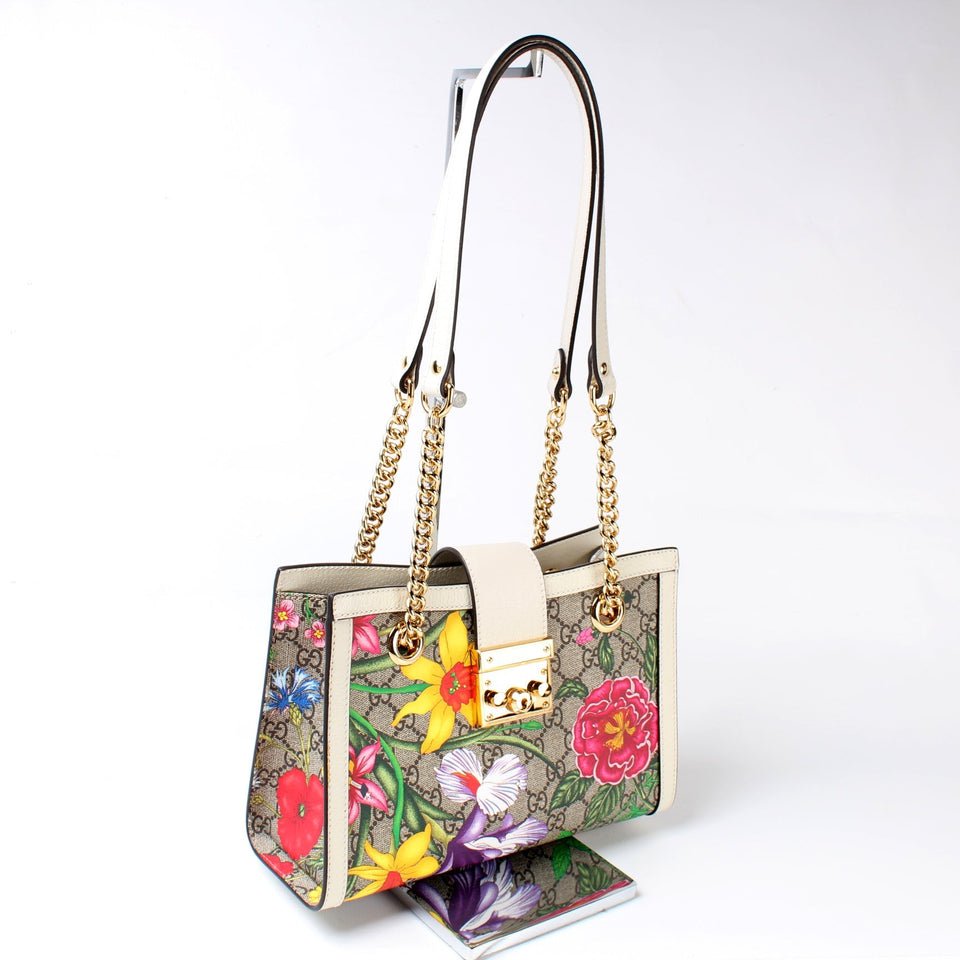 Gucci 498156 Padlock GG Flora Bag