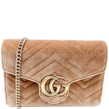 Gucci 474575 Marmont Velvet Chain Wallet Bag