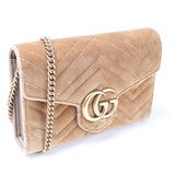 Gucci 474575 Marmont Velvet Chain Wallet Bag
