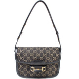 Gucci 602204 Horsebit 1955 Denim Shoulder Bag