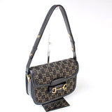 Gucci 602204 Horsebit 1955 Denim Shoulder Bag