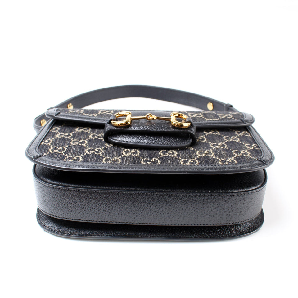 Gucci 602204 Horsebit 1955 Denim Shoulder Bag