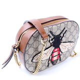 Gucci 405535 GG Supreme Embellished Bee Mini Chain Bag