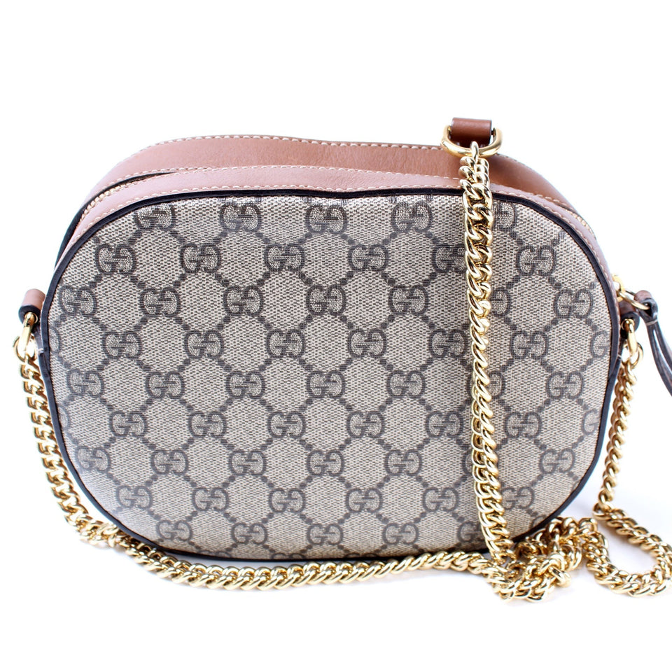 Gucci 405535 GG Supreme Embellished Bee Mini Chain Bag
