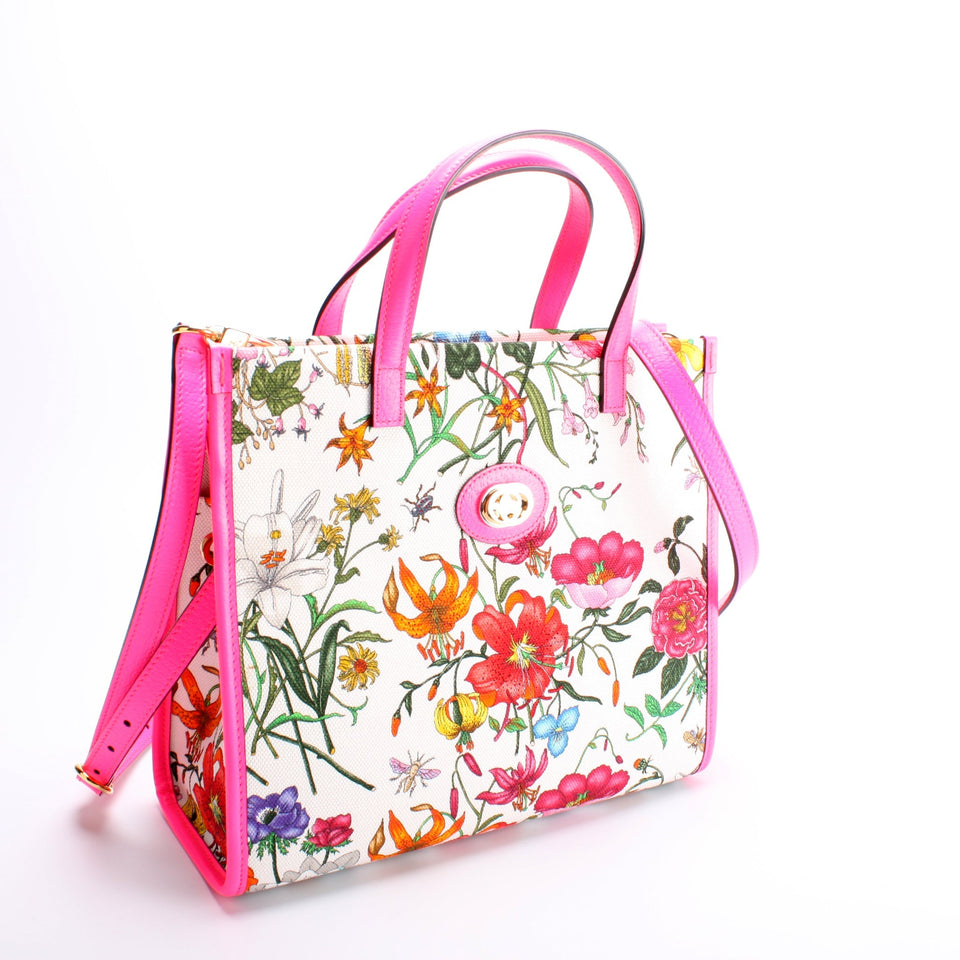 Gucci 550141 Canvas Flora Tote Medium Bag