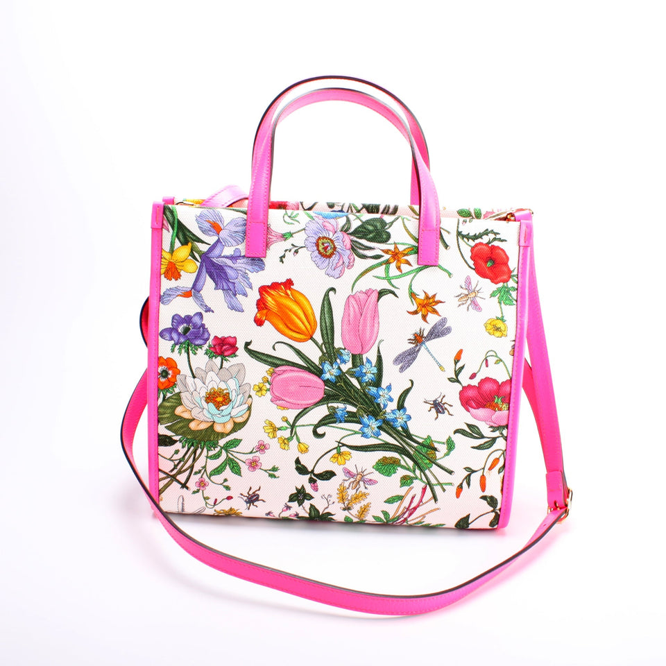 Gucci 550141 Canvas Flora Tote Medium Bag