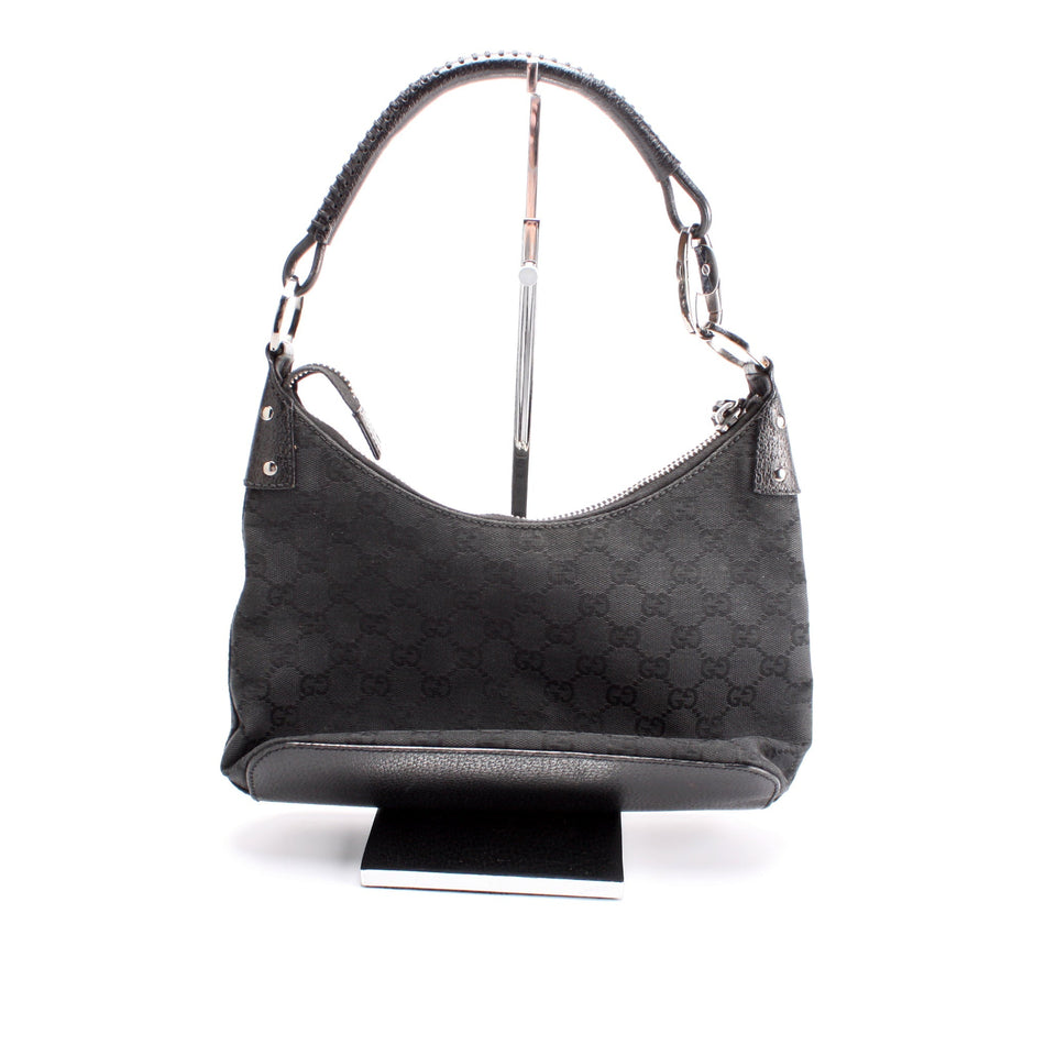 Gucci 115002 GG Canvas Classic Ring Hobo Bag