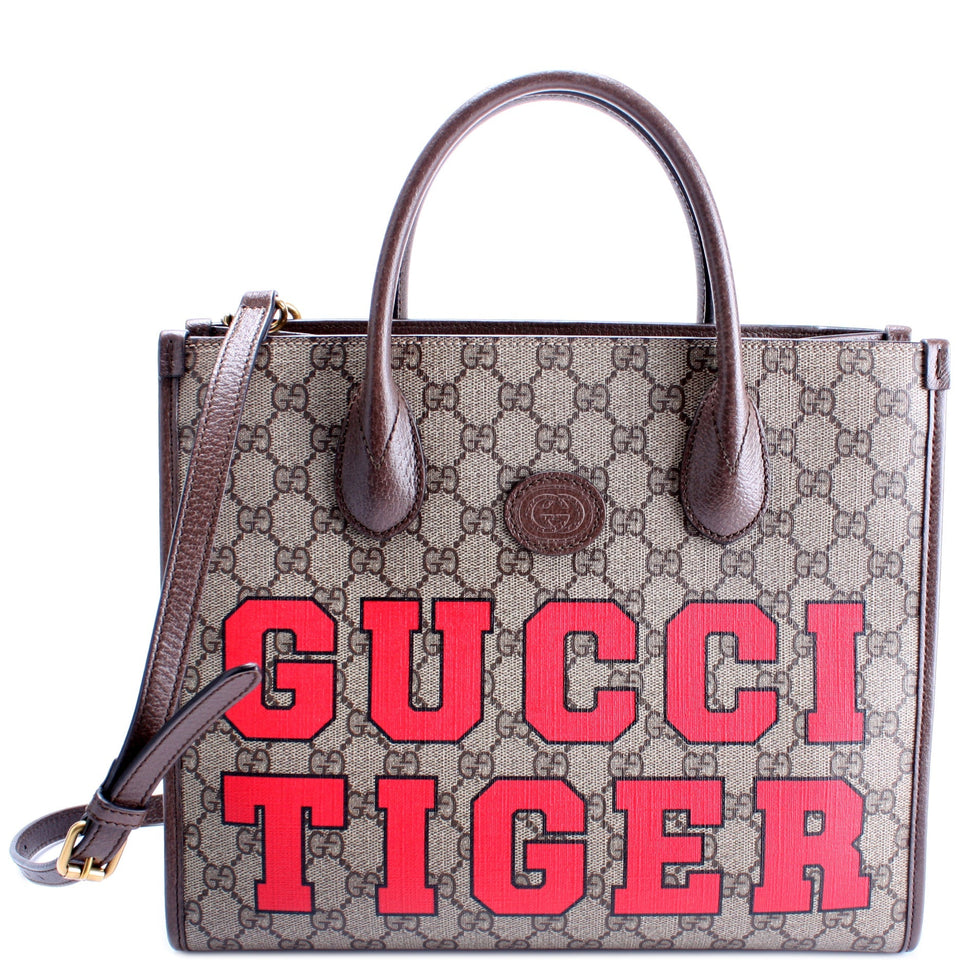 Gucci 659988 GG Supreme Tiger Tote Bag