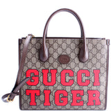 Gucci 659988 GG Supreme Tiger Tote Bag