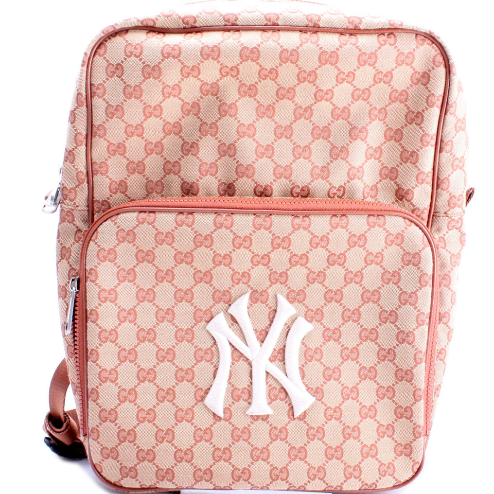 Gucci 5367245 GG Canvas NY Yankees Medium Backpack Bag
