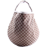 Gucci 170014 GG Canvas Wave Horsebit Hobo Bag