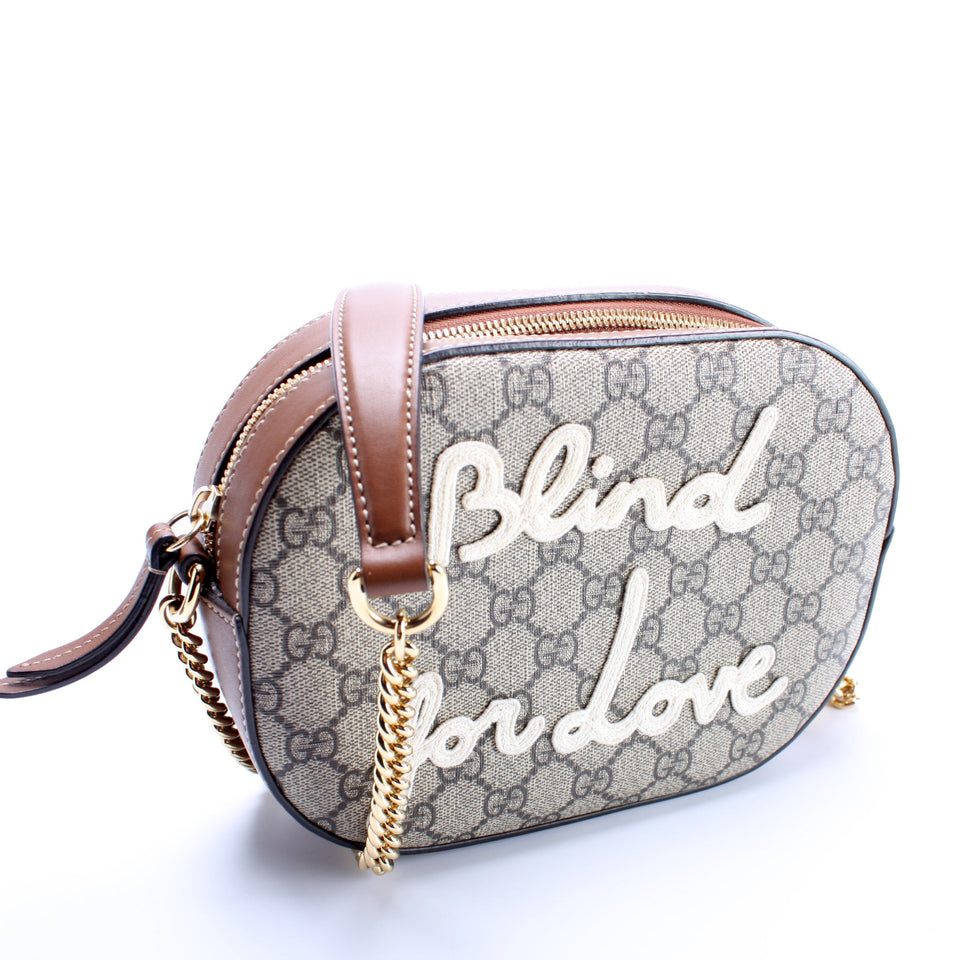 Gucci 409535 GG Supreme 'Blind For Love' Mini Chain Bag