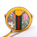 Gucci 550618 Ophidia GG Flora Round Small Crossbody Bag