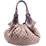 Gucci 203624 GG Canvas Studded Pelam Medium Bag