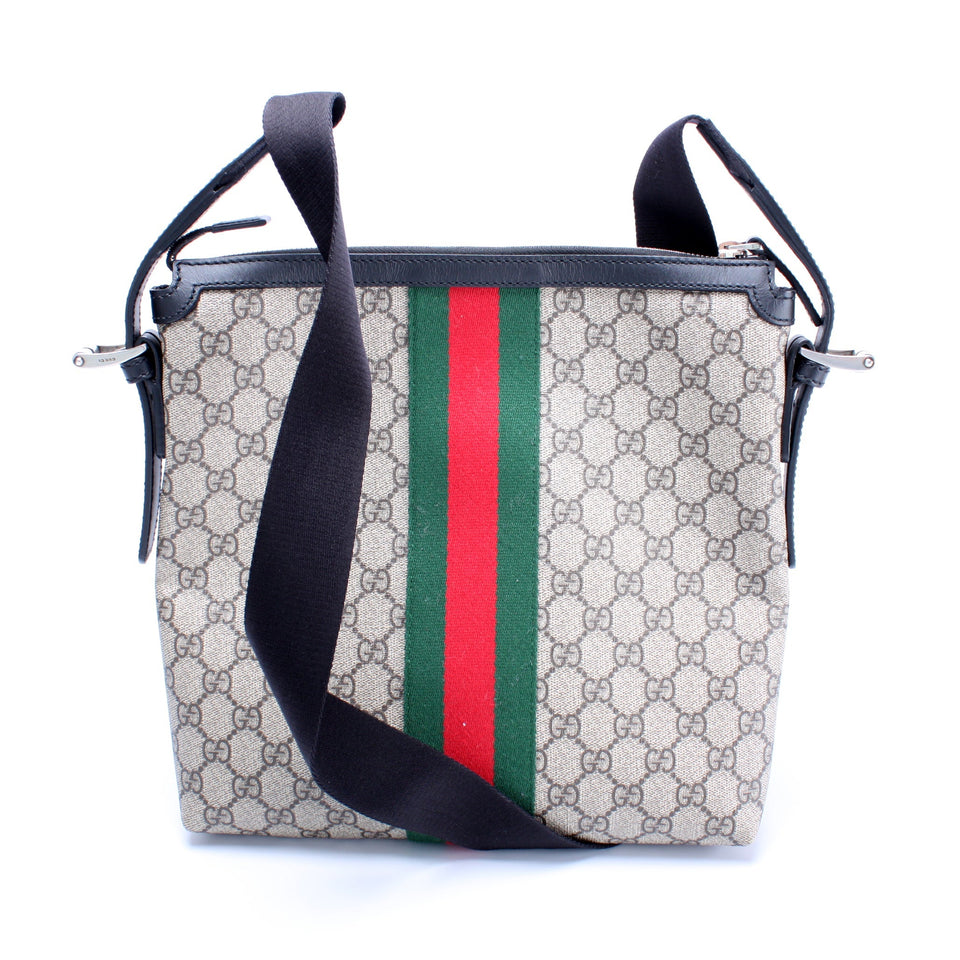 Gucci 387111 GG Supreme Web Messenger Bag