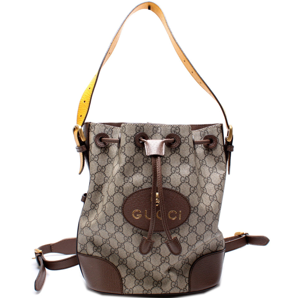 Gucci 473875 Neo Vintage Drawstring Bucket Backpack Bag