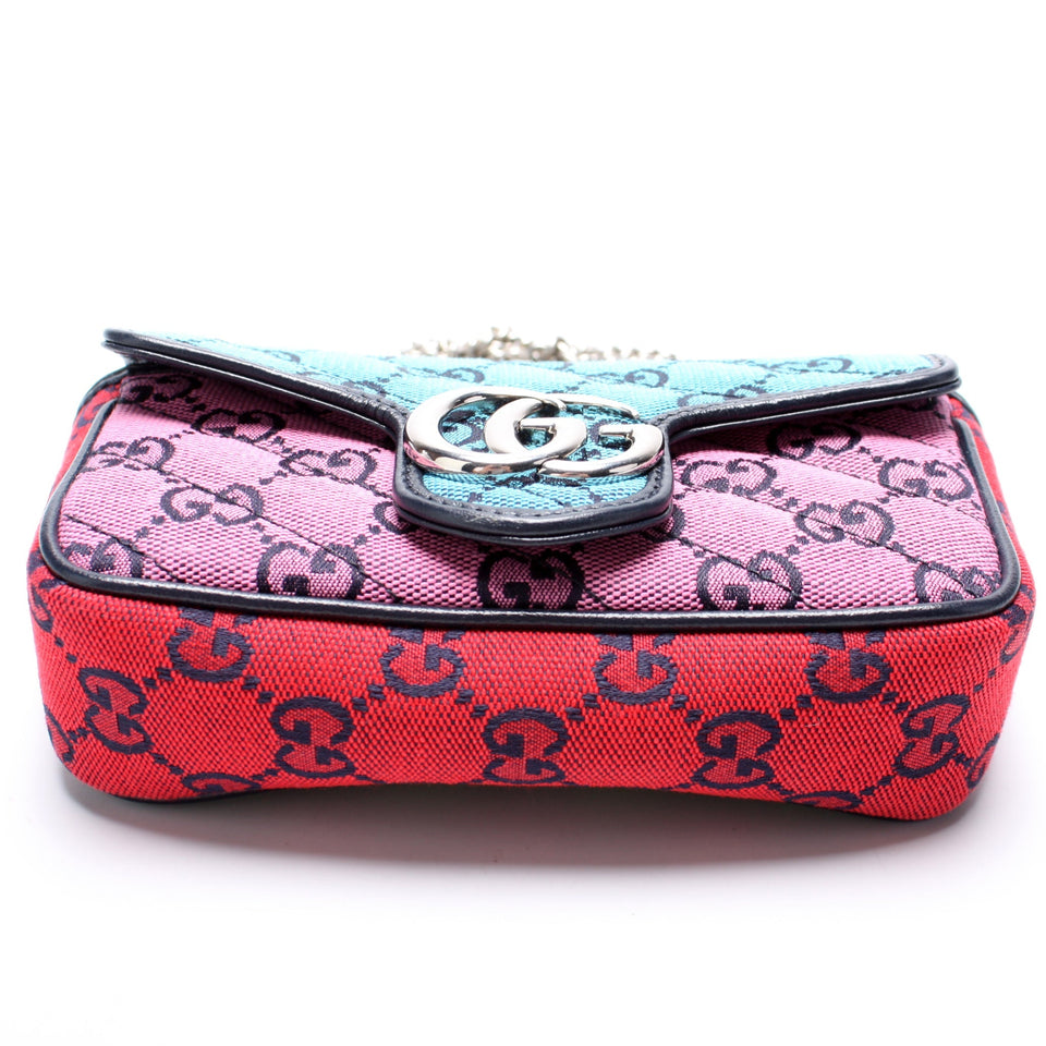 Gucci 476433 Marmont Canvas Mini Flap Bag