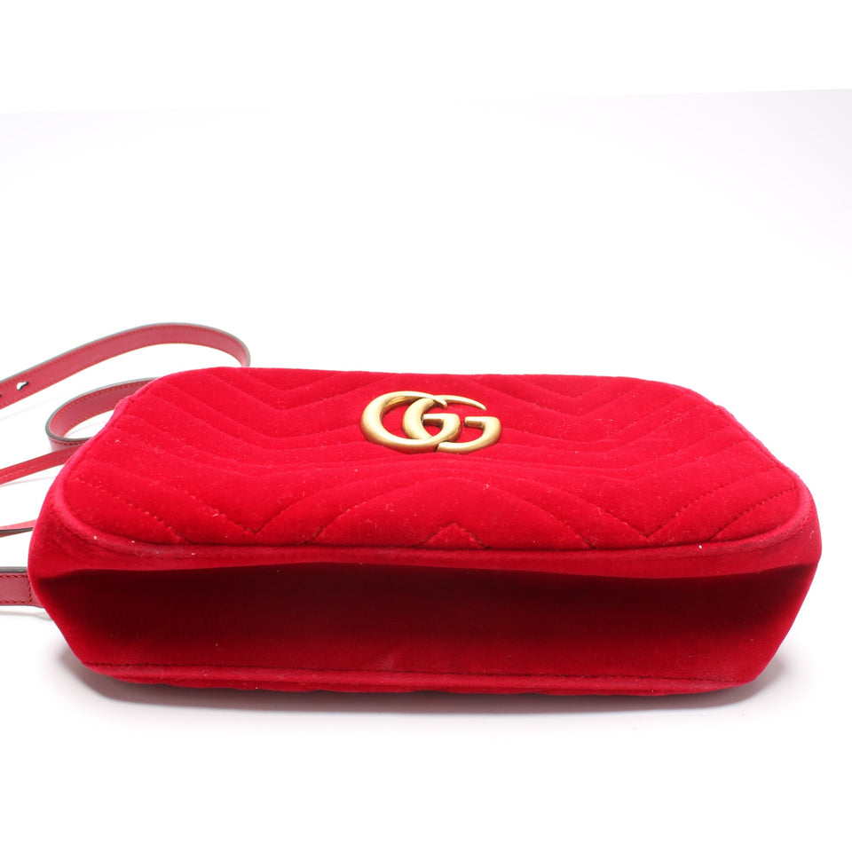 Gucci 447632 Marmont Velvet Camera Small Bag