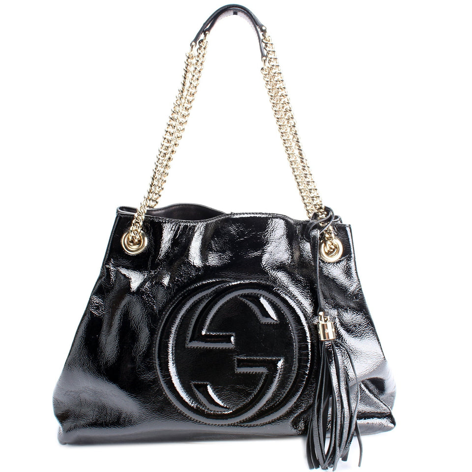 Gucci 308982 Soho Patent Leather Shoulder Medium Bag