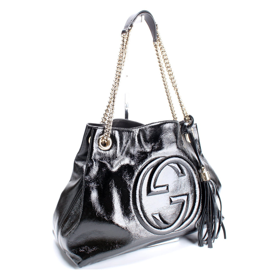 Gucci 308982 Soho Patent Leather Shoulder Medium Bag