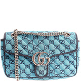 Gucci 443497 Marmont Shoulder Quilted Canvas Small Flap Bag