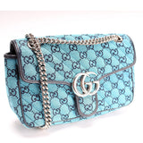 Gucci 443497 Marmont Shoulder Quilted Canvas Small Flap Bag