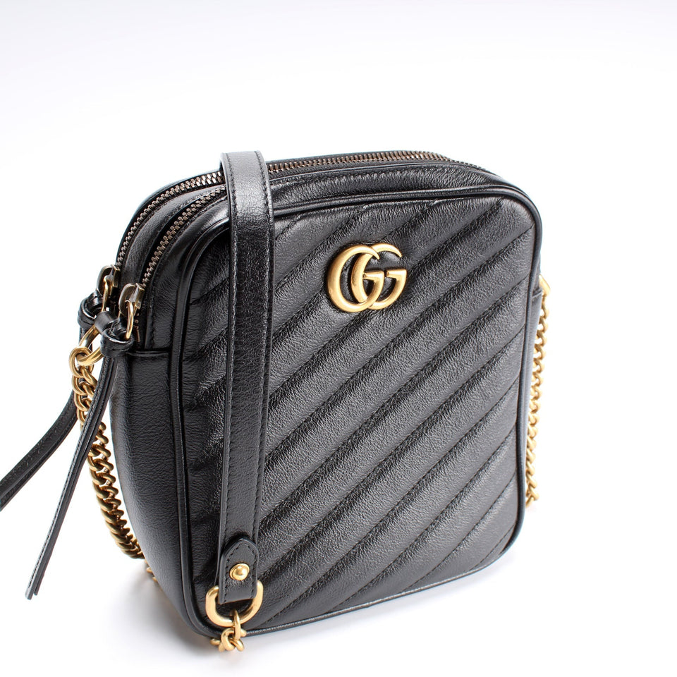 Gucci 550155 GG Marmont Double Zip Shoulder Bag