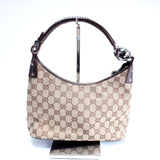 Gucci 115002 GG Canvas Classic Ring Hobo Bag