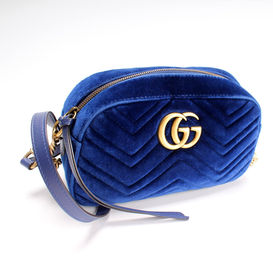 Gucci 447632 Marmont Small Velvet Camera Bag