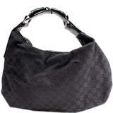 Gucci 115867 Horsebit GG Canvas Hobo Bag