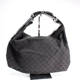 Gucci 115867 Horsebit GG Canvas Hobo Bag