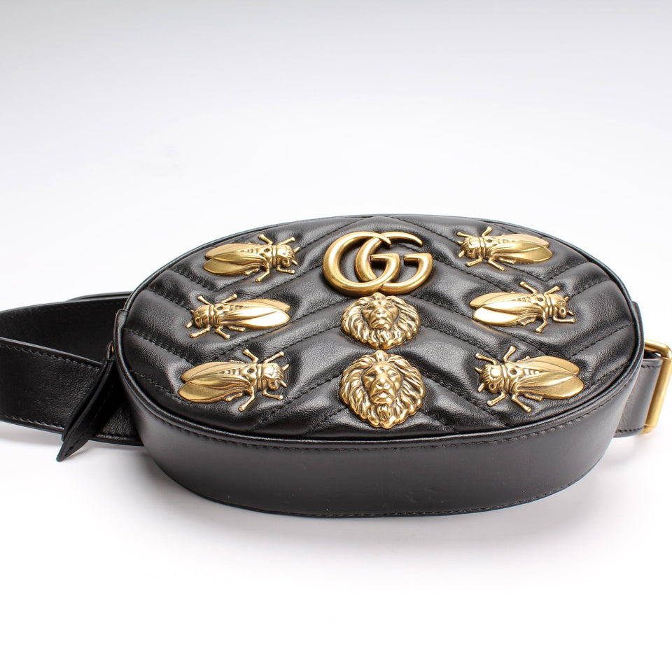 Gucci 476434 Marmont Belt Animal Stud Bag