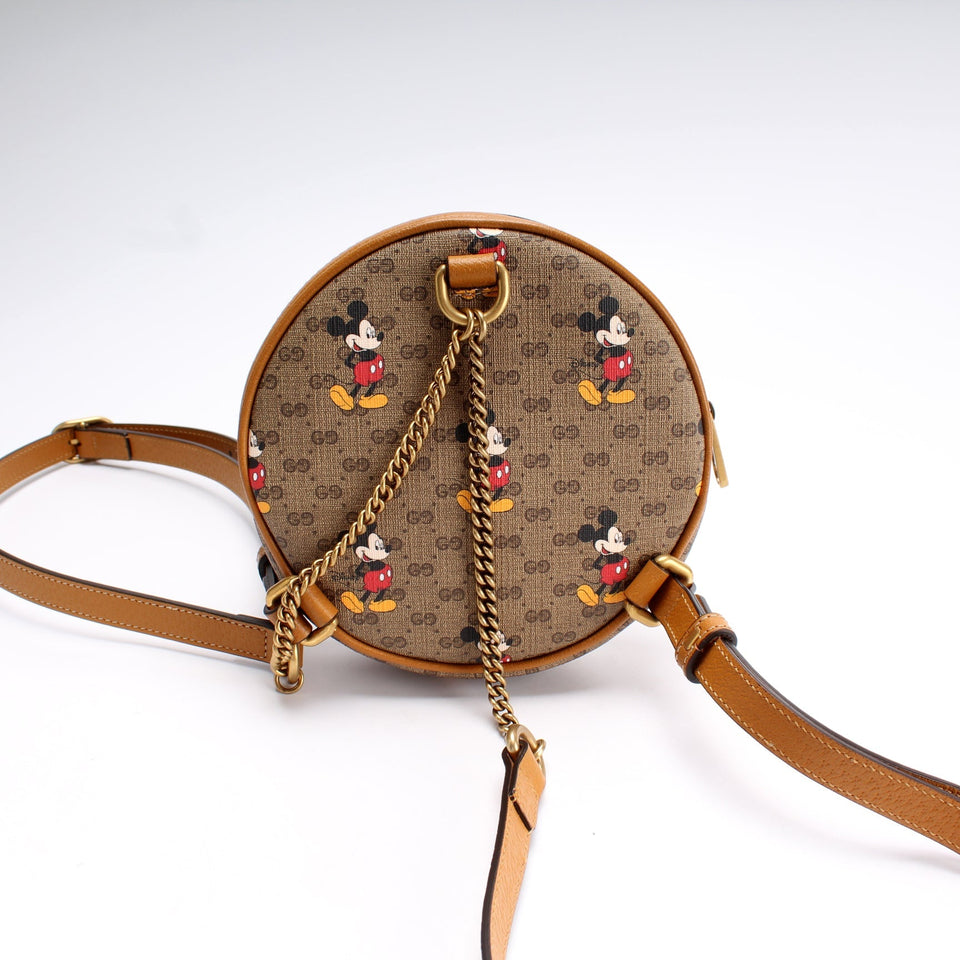 Gucci 603730 X Disney GG Supreme Mickey Mini Round Backpack Bag