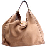 Gucci 296855 Horsebit Large Hobo Nubuck Bag