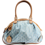 Gucci 223974 GG Denim Sukey Boston Bag