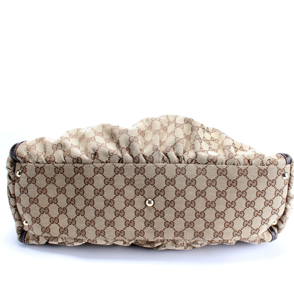 Gucci 189835 GG Canvas Abbey D Ring Large Hobo Bag