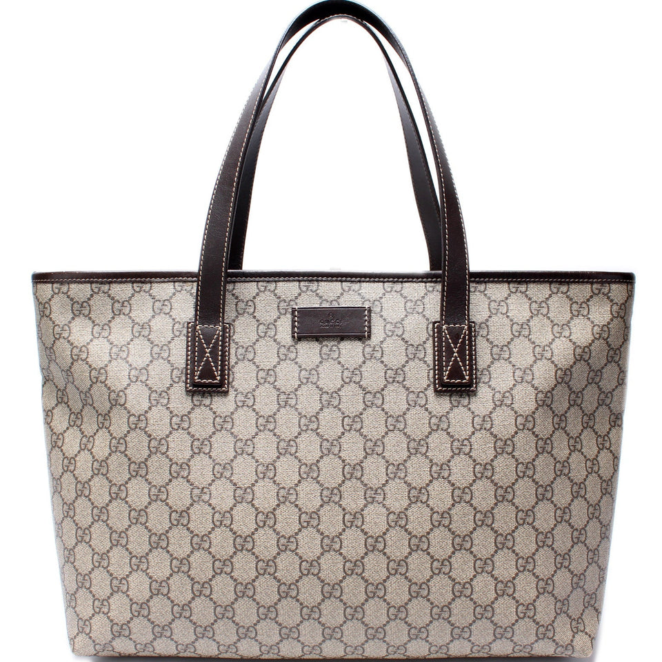 Gucci 211137 GG Supreme Medium Zip Tote Bag