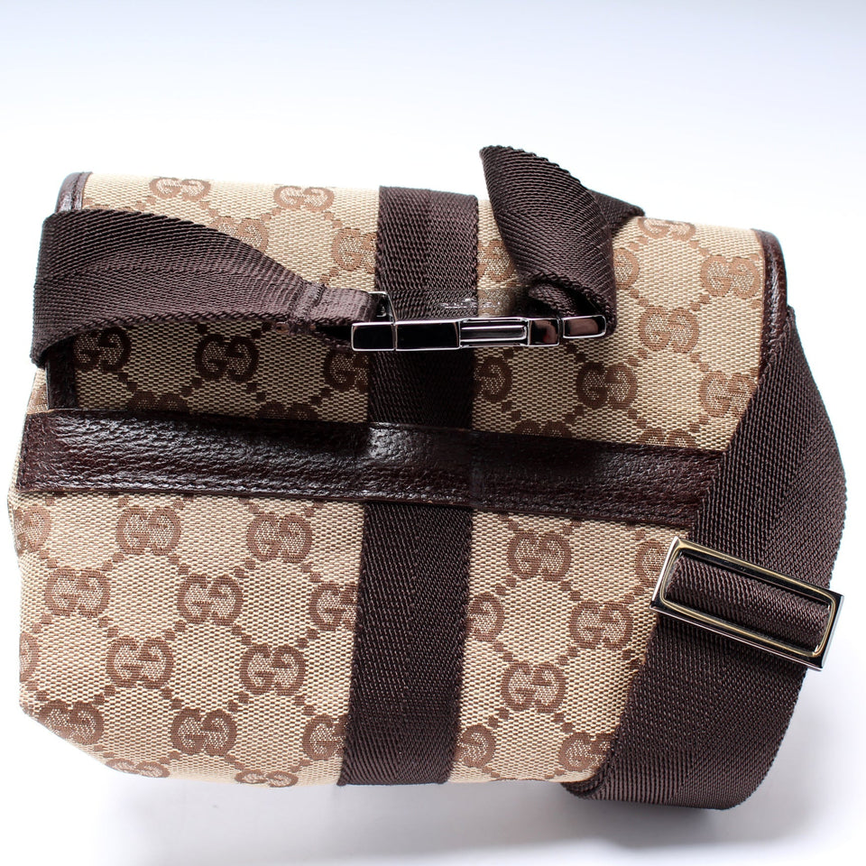 Gucci 131236 GG Canvas Small Buckle Belt Bag