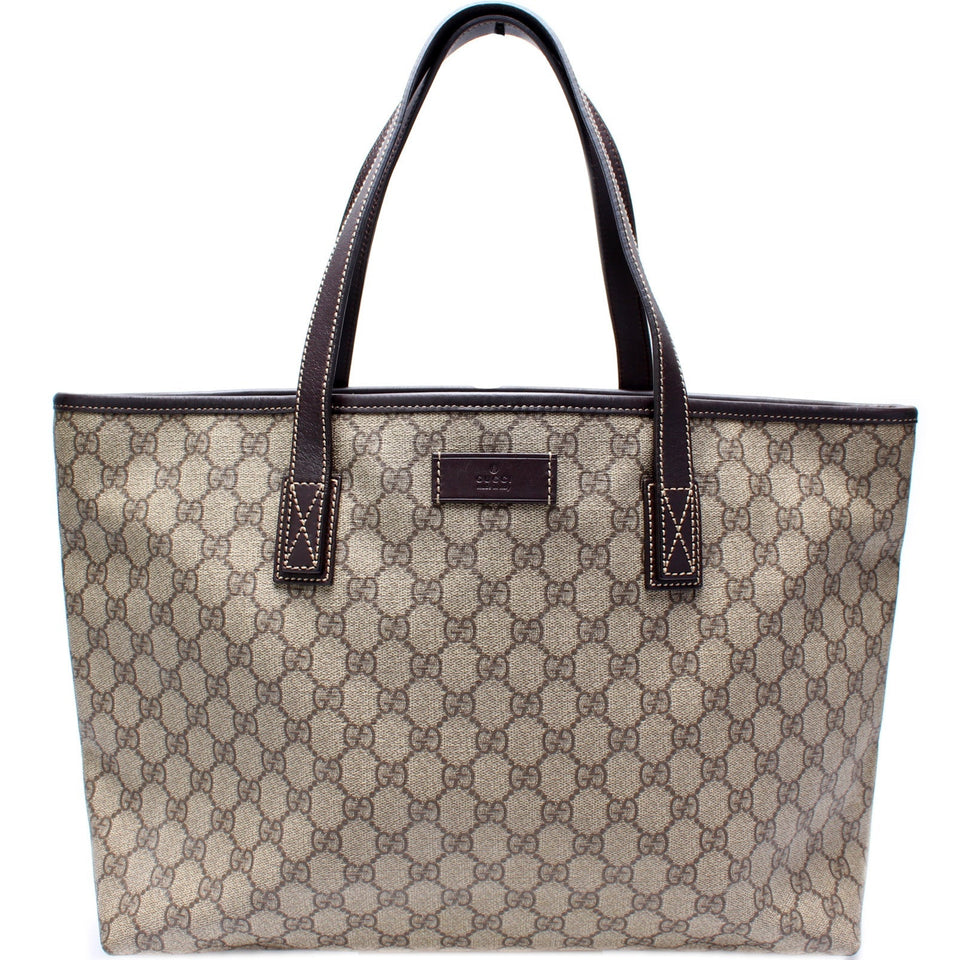 Gucci 211137 GG Supreme Medium Zip Tote Bag