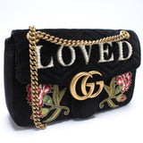 Gucci 443496 Marmont Velvet Loved Shoulder Medium Bag