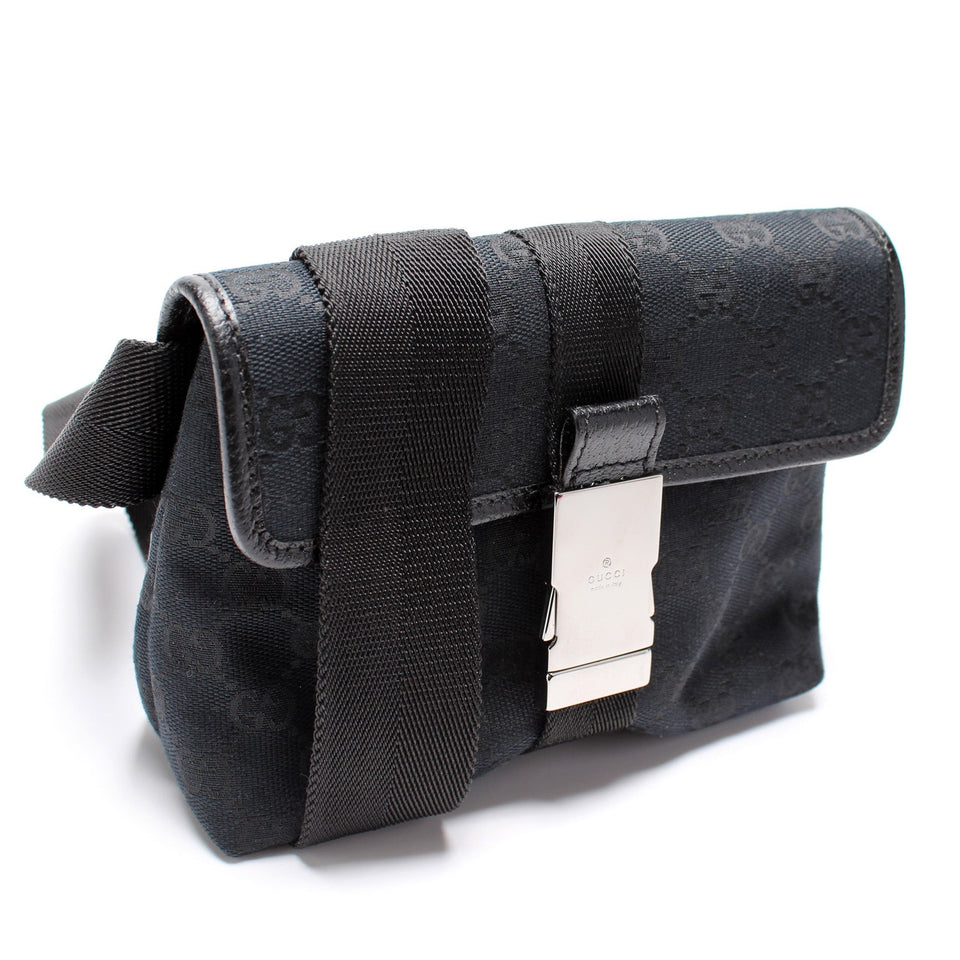 Gucci 131236 GG Canvas Small Buckle Belt Bag