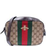 Gucci 412008 GG Canvas Bee Camera Bag