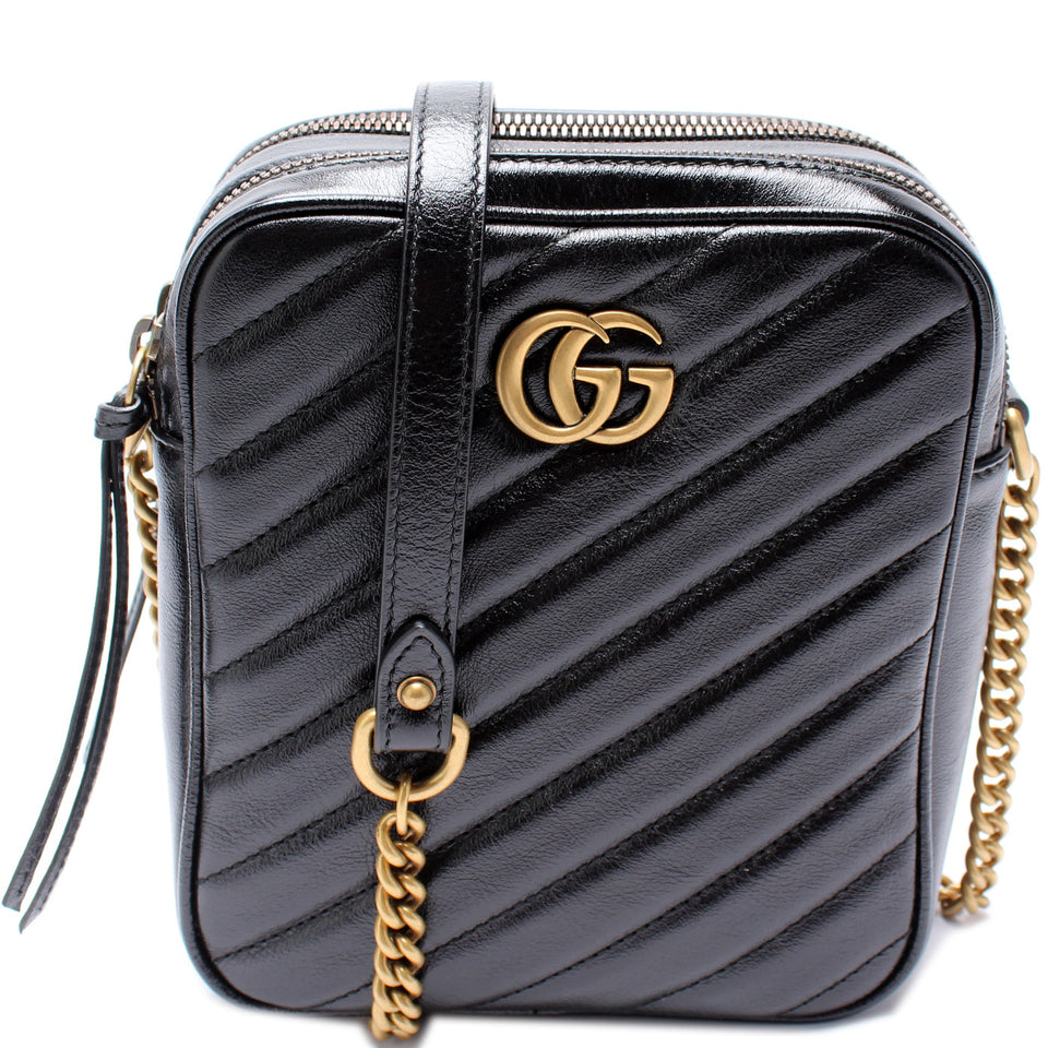 Gucci 550155 GG Marmont Double Zip Shoulder Bag